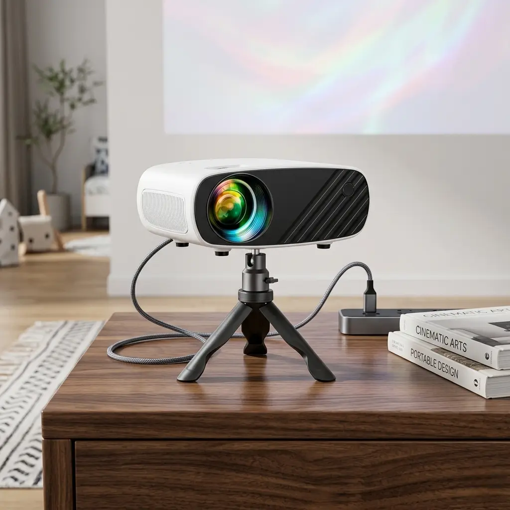 Mini Projector, ELEPHAS Portable Projector for iPhone, 7000L with Synchronize Smartphone Screen, Movie Projector with 1080P HD/200 Screen Support, Compatible with Android/iOS/TV Stick/HDMI/USB/SD