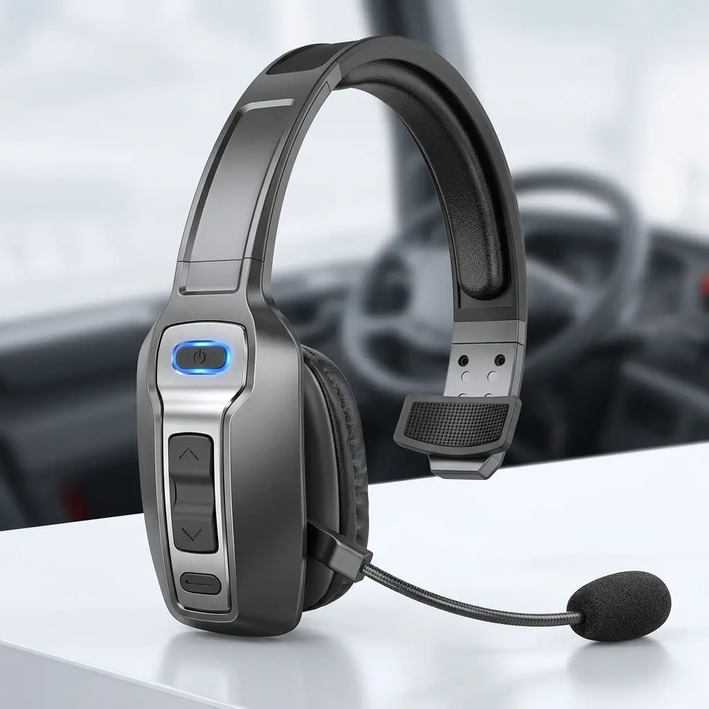 Sarevile Trucker Bluetooth Headset, V5.2 Wireless Headset with Upgraded Microphone AI Noise Canceling, On Ear Bluetooth Headphone with Mute for Driver Office Call Center (Black)